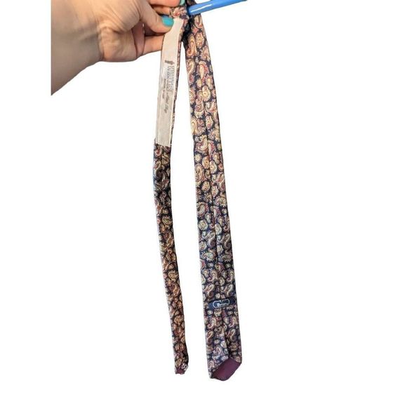 Vintage Briar Men's Silk Tie Paisley Handmade Woven Silk in England T59 - Picture 6 of 10